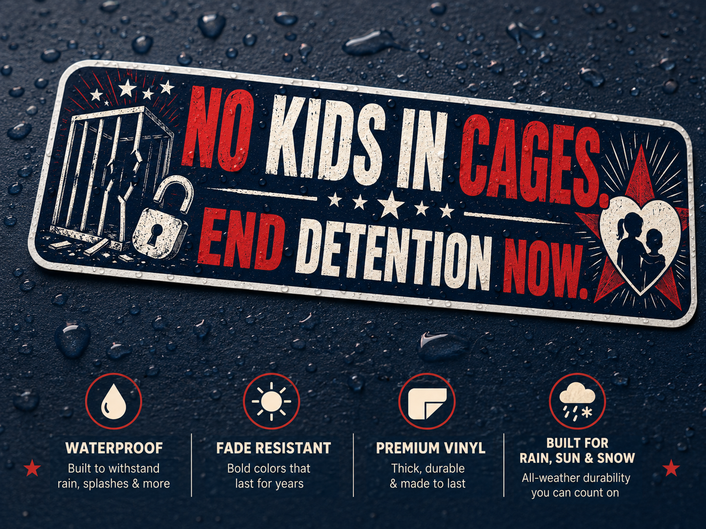 No Kids In Cages Sticker