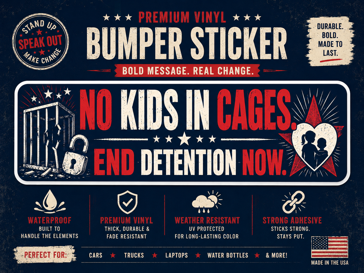 No Kids In Cages Sticker