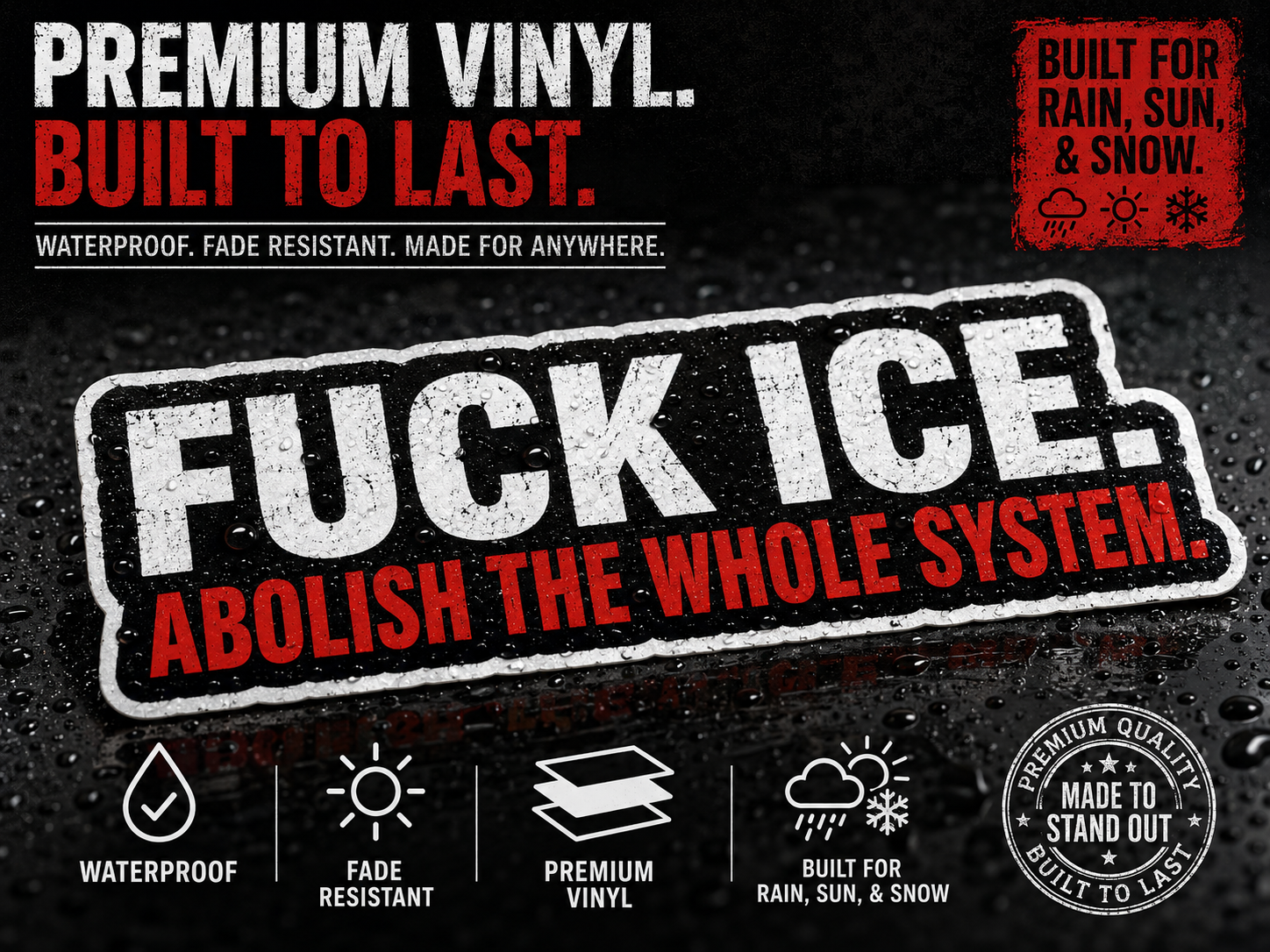 Abolish ICE Vinyl Bumper Sticker
