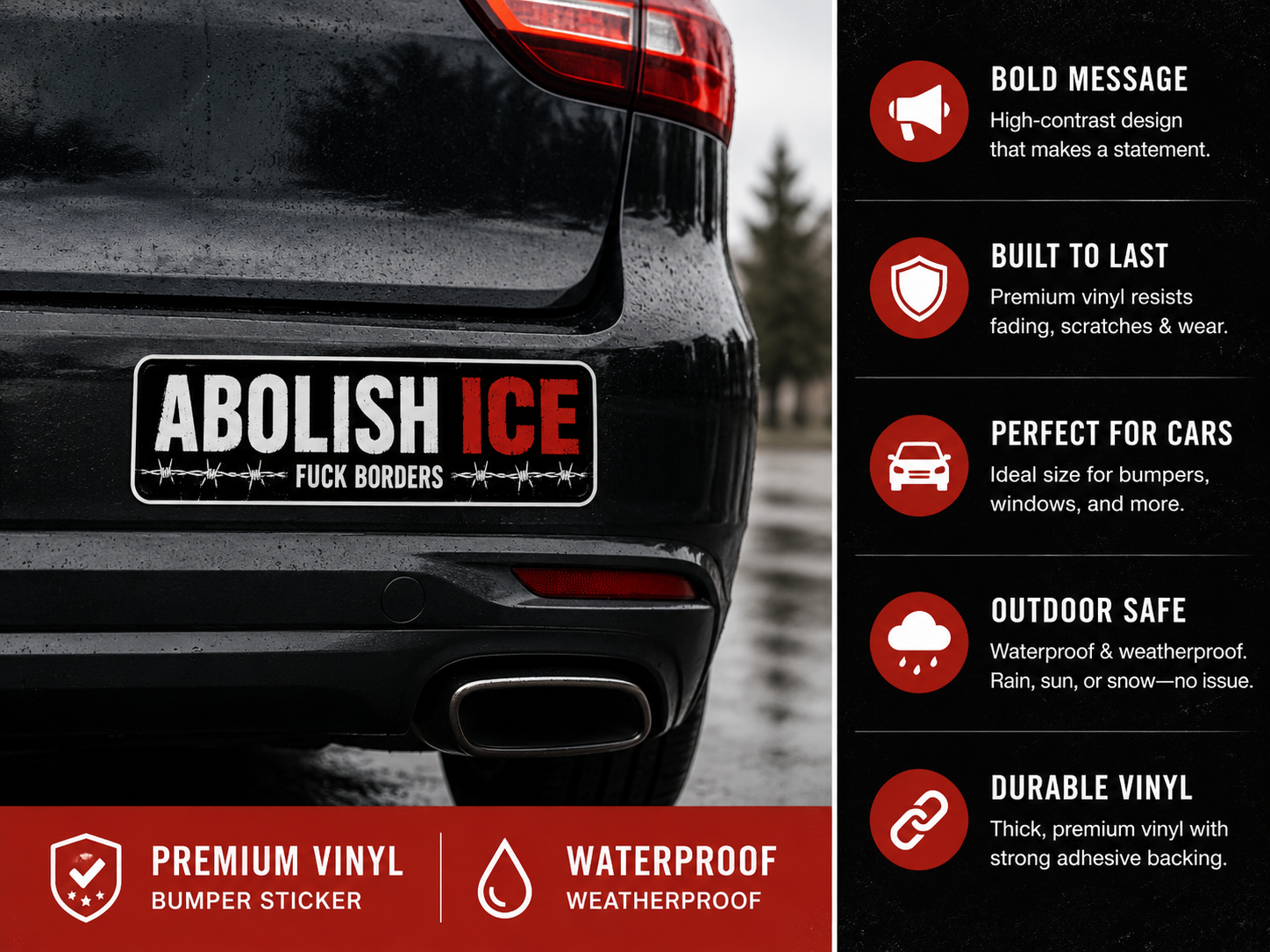Abolish ICE Vinyl Bumper Sticker