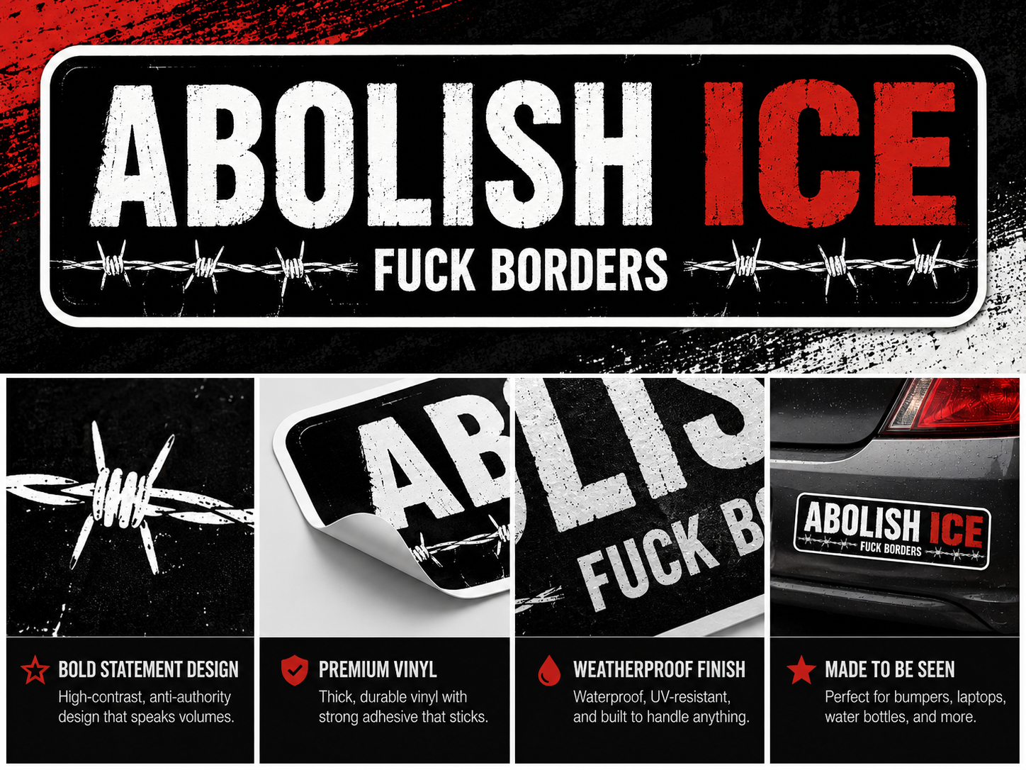 ICE Kidnaps People Vinyl Bumper Sticker