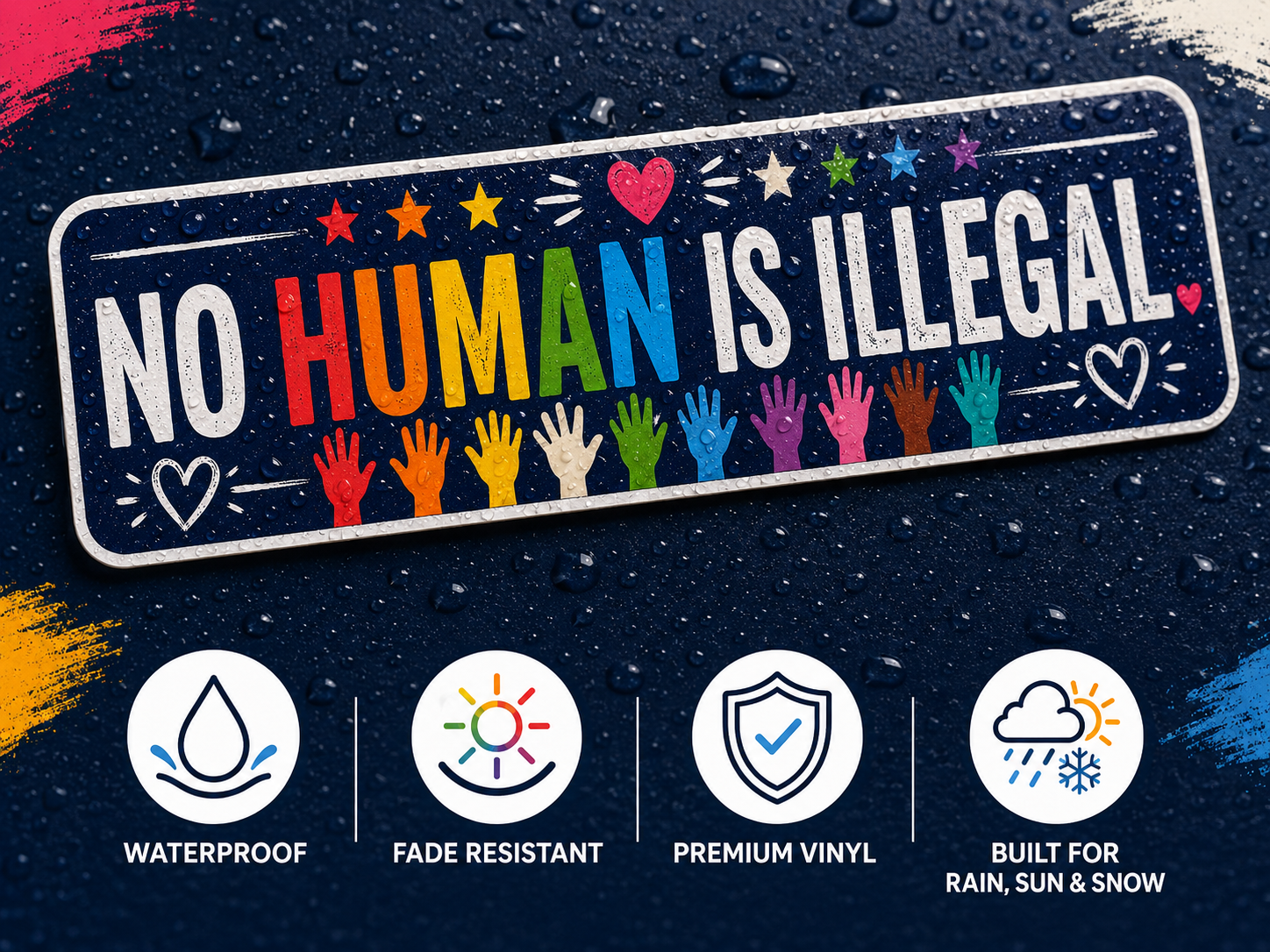 No Human Is Illegal Vinyl Sticker