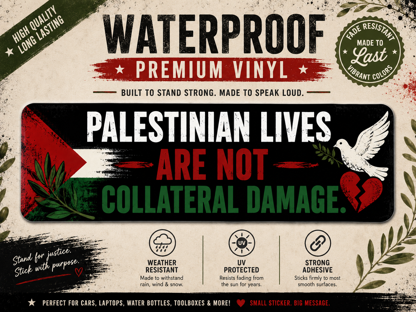 Palestinian Lives Are Not Collateral Damage Sticker