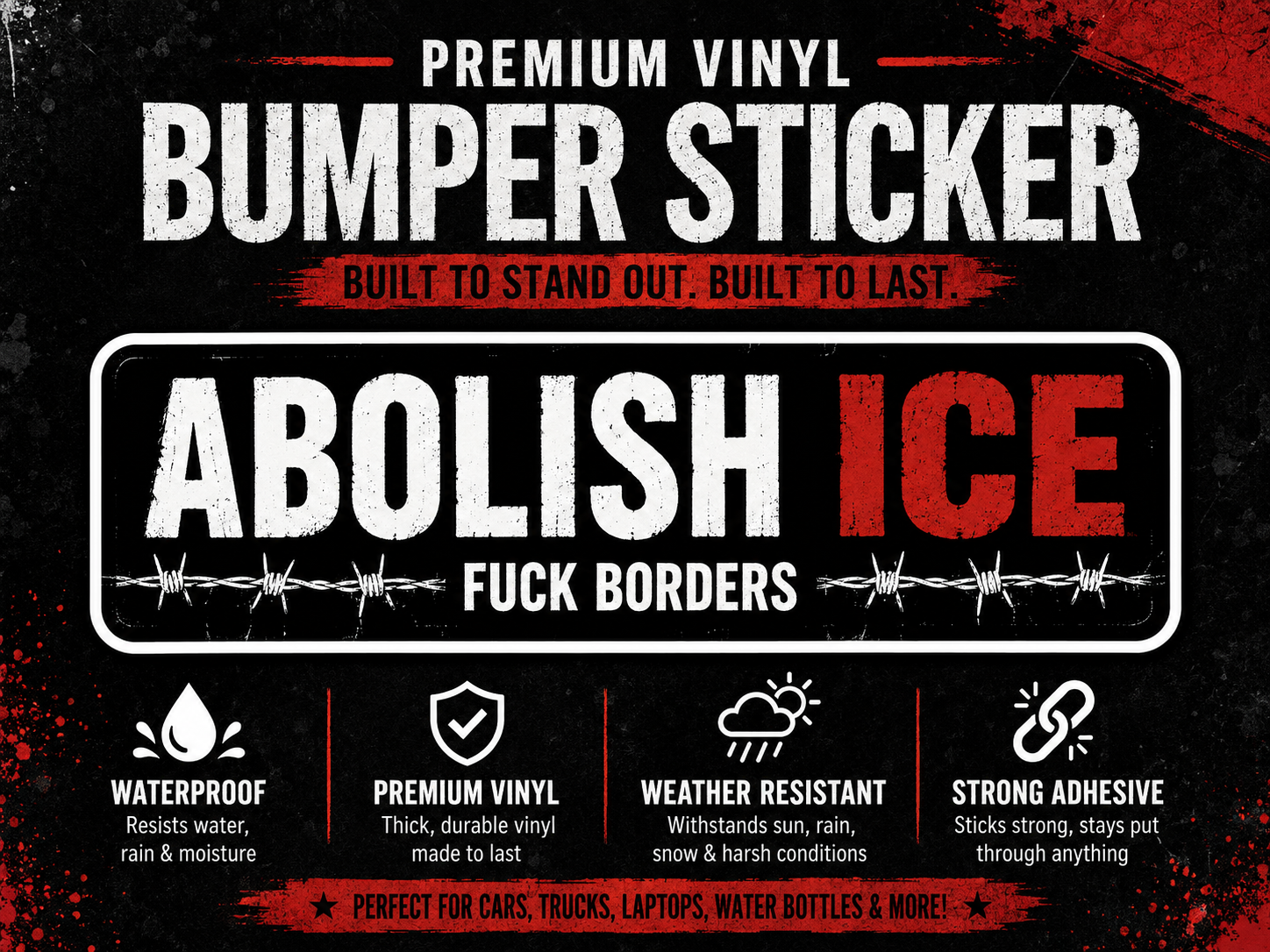 Abolish ICE Vinyl Bumper Sticker