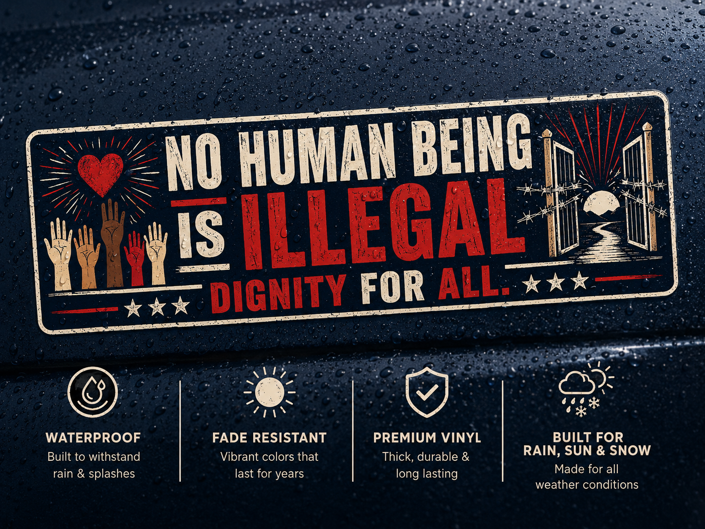 No Human Being is Illegal Vinyl Sticker