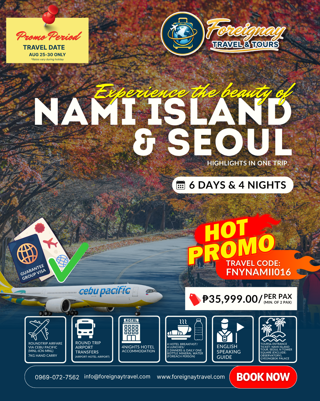 Nami Island & Seoul Tour 2026