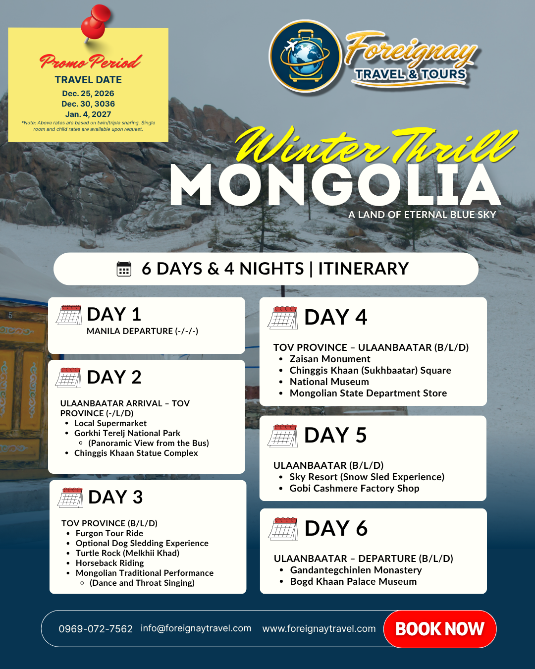 ❄️ 6D4N MONGOLIA WINTER THRILL