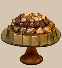 COUPE EN VERRE TRANSPARENT A PIED BRONZE M