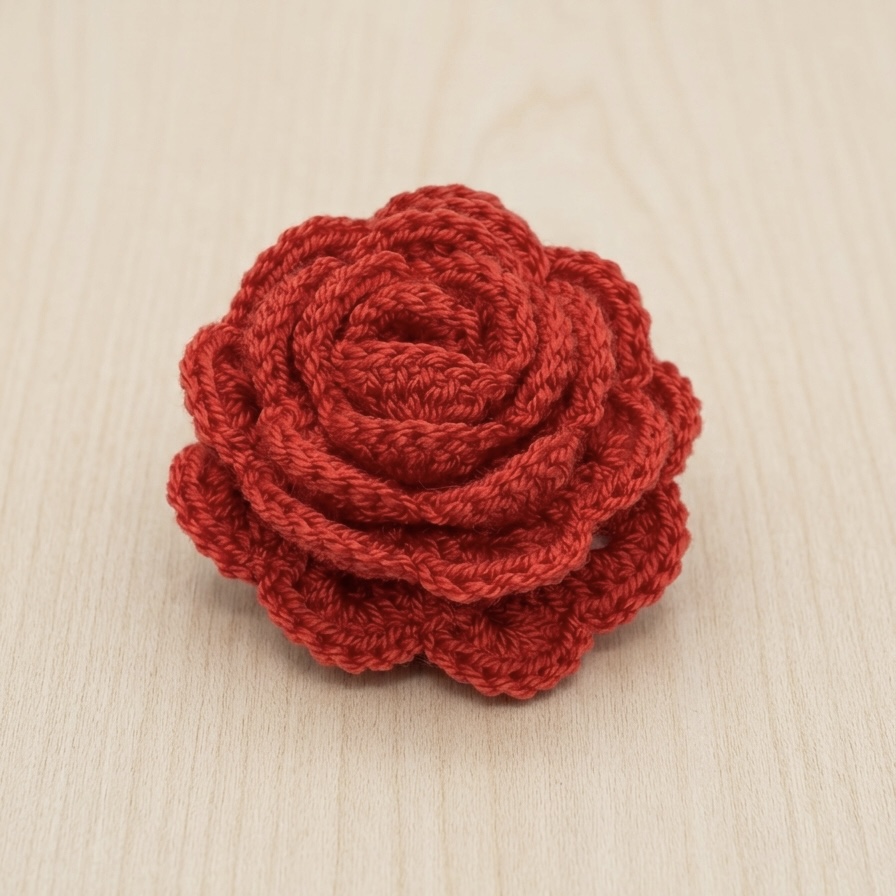 Broche flor de crochet