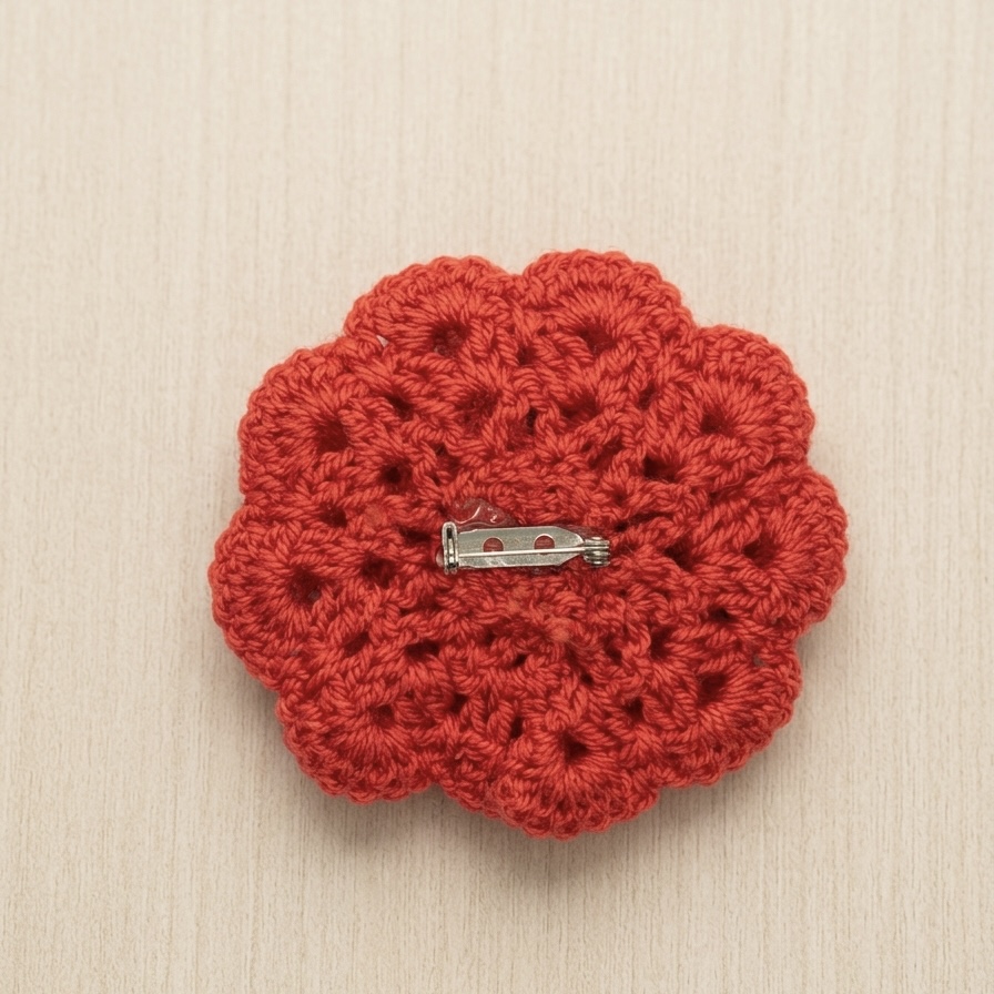 Broche flor de crochet