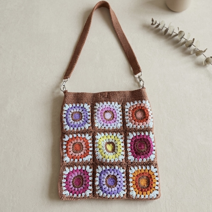 Bolso de crochet multicolor