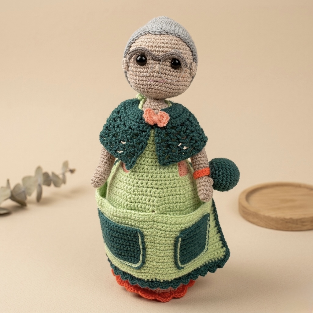 Muñeca de crochet costurero