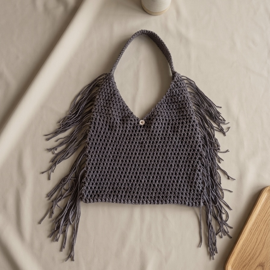 Bolso de crochet marrón