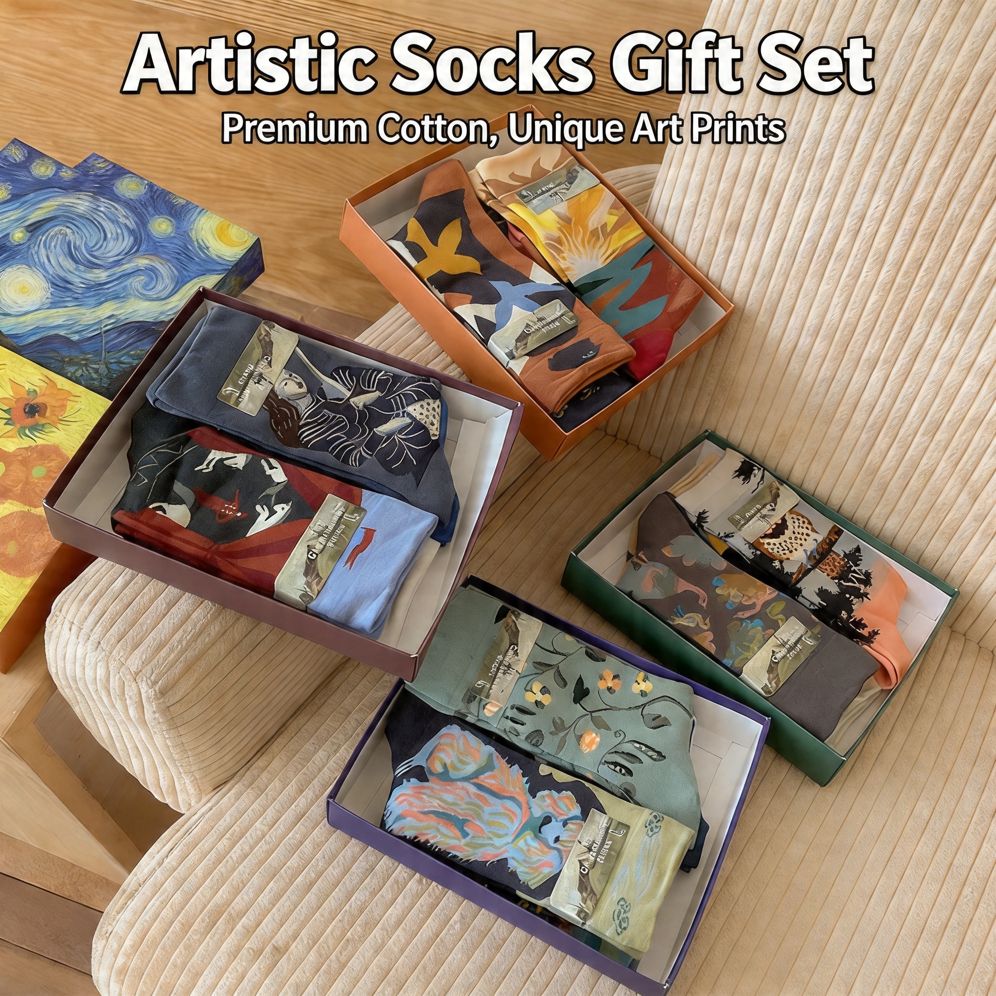 Artistic Patterned Socks Gift Set