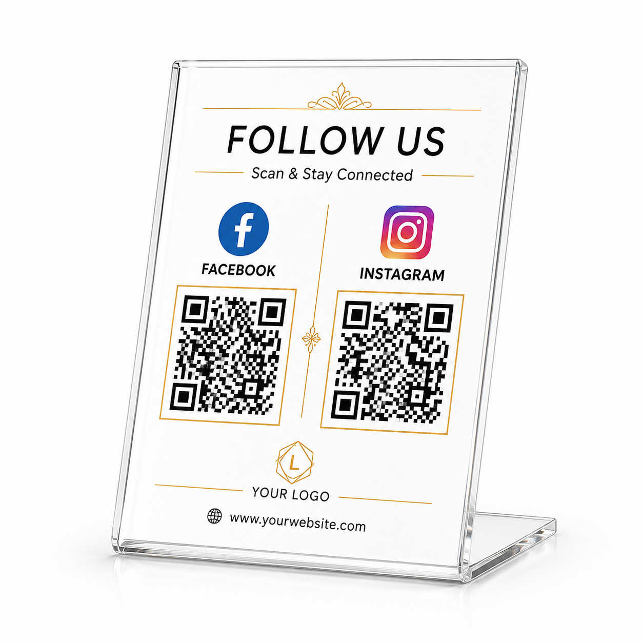 Acrylic Social Media QR Stand