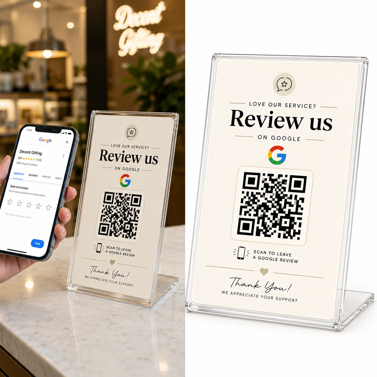 Acrylic Social Media QR Stand