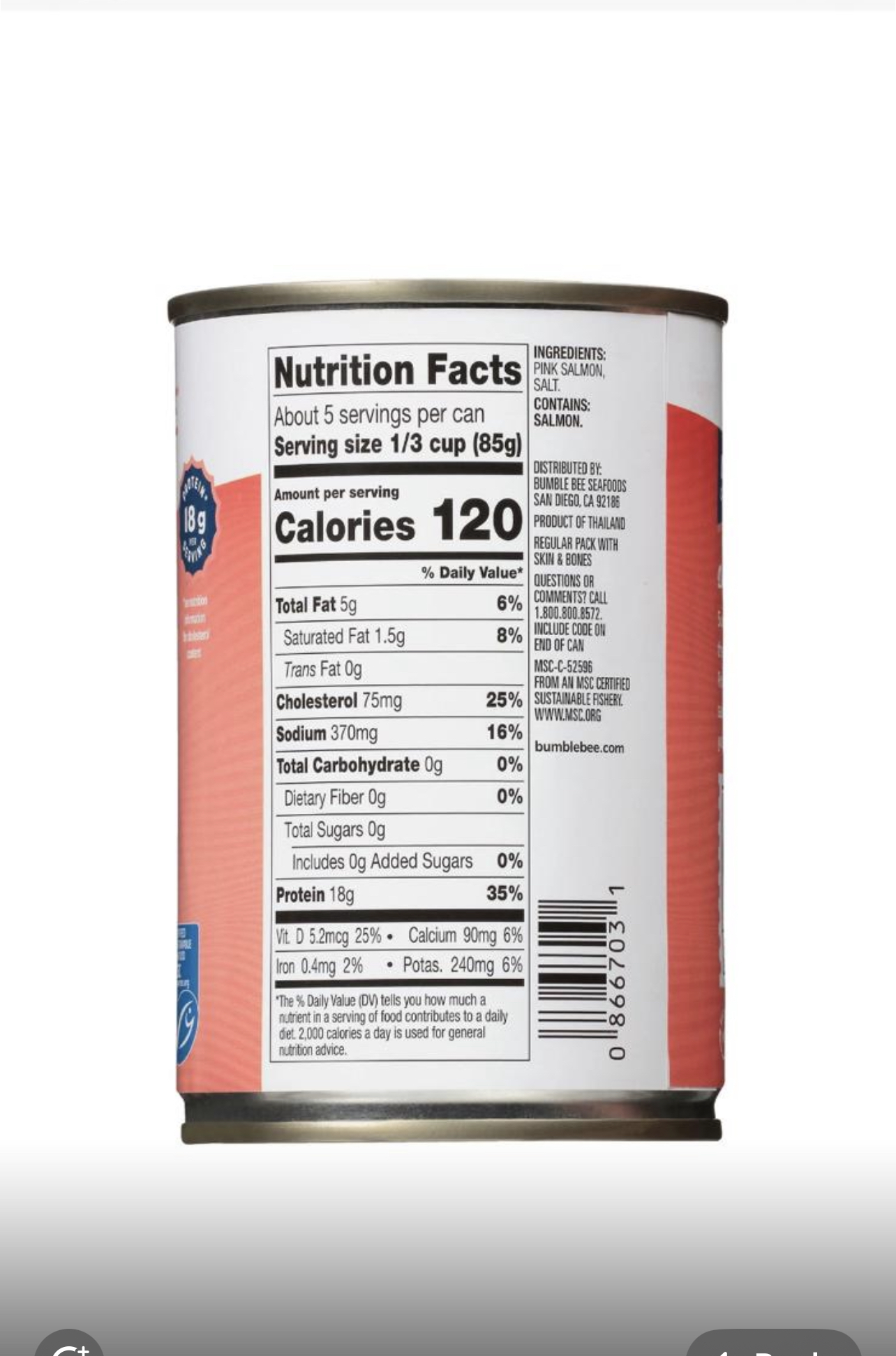 Bumble Bee Wild Caught Pink Salmon