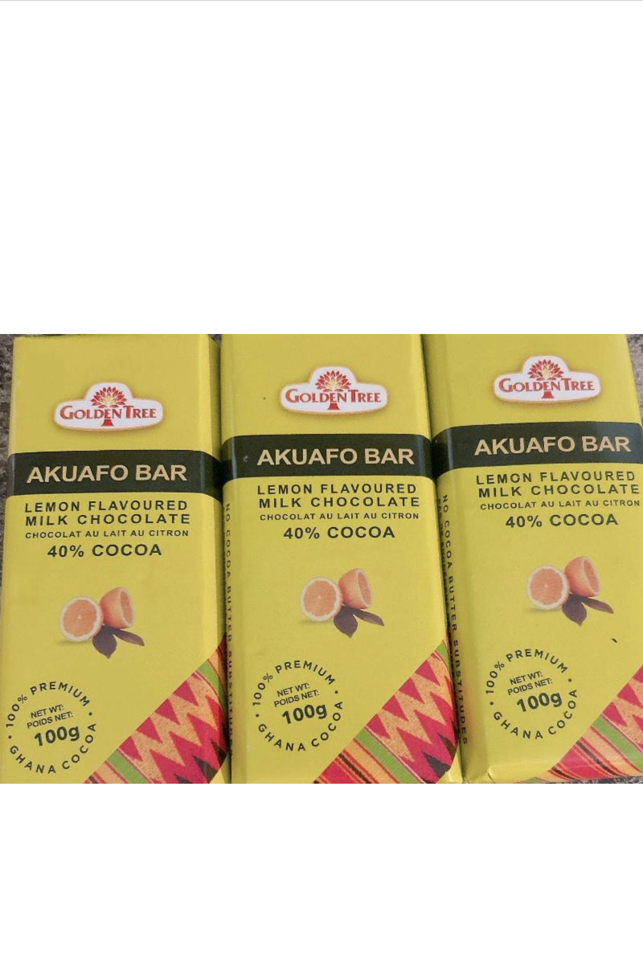 AkuAfo Bar Lemon Flavoured Milk Chocolate