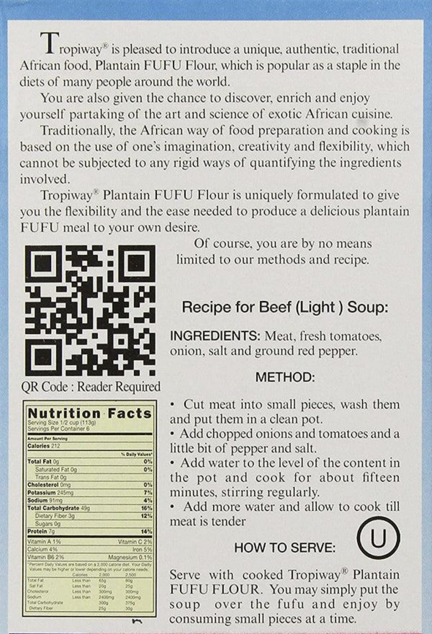 Tropiway Plantain Fufu Flour