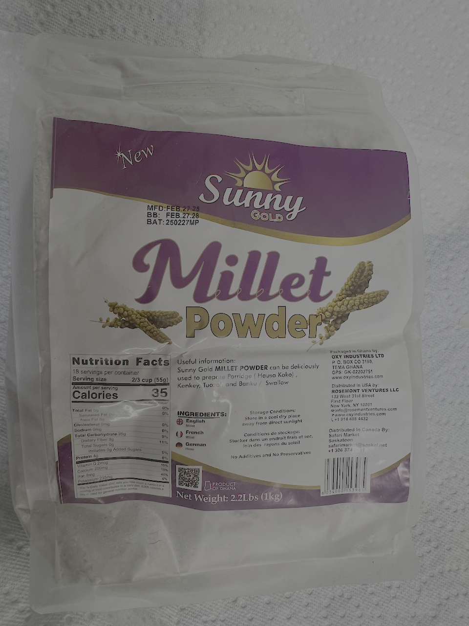 Sunny Gold Millet Powder
