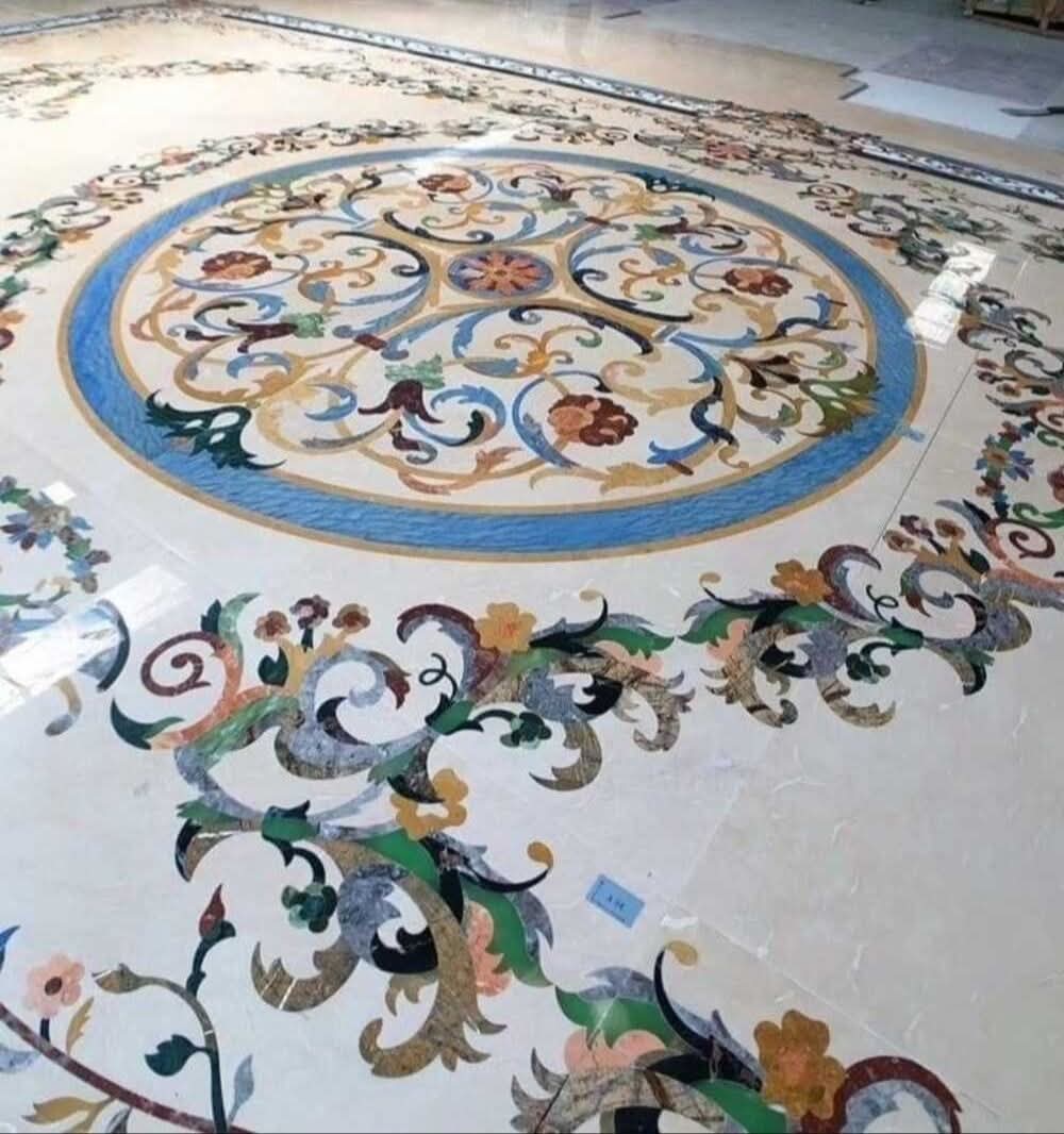 Decorative Marble Inlay Floor Panel
