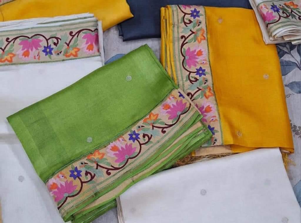 Embroidered Tussar Silk Saree Collection