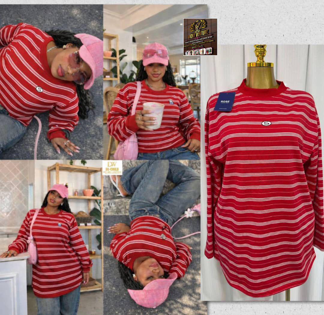Red Striped Long Sleeve Shirt