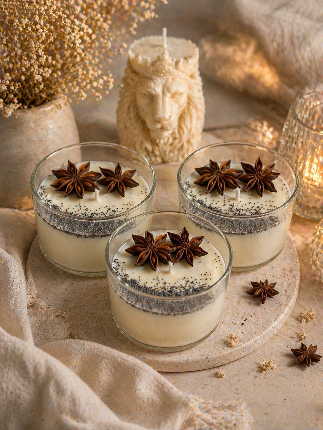 Velas aromáticas polvo de estrellas