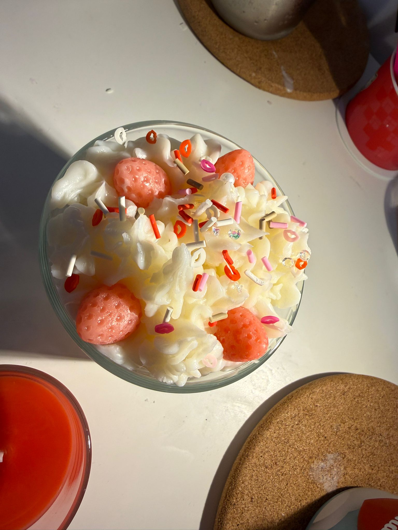 Vela dulce en vaso