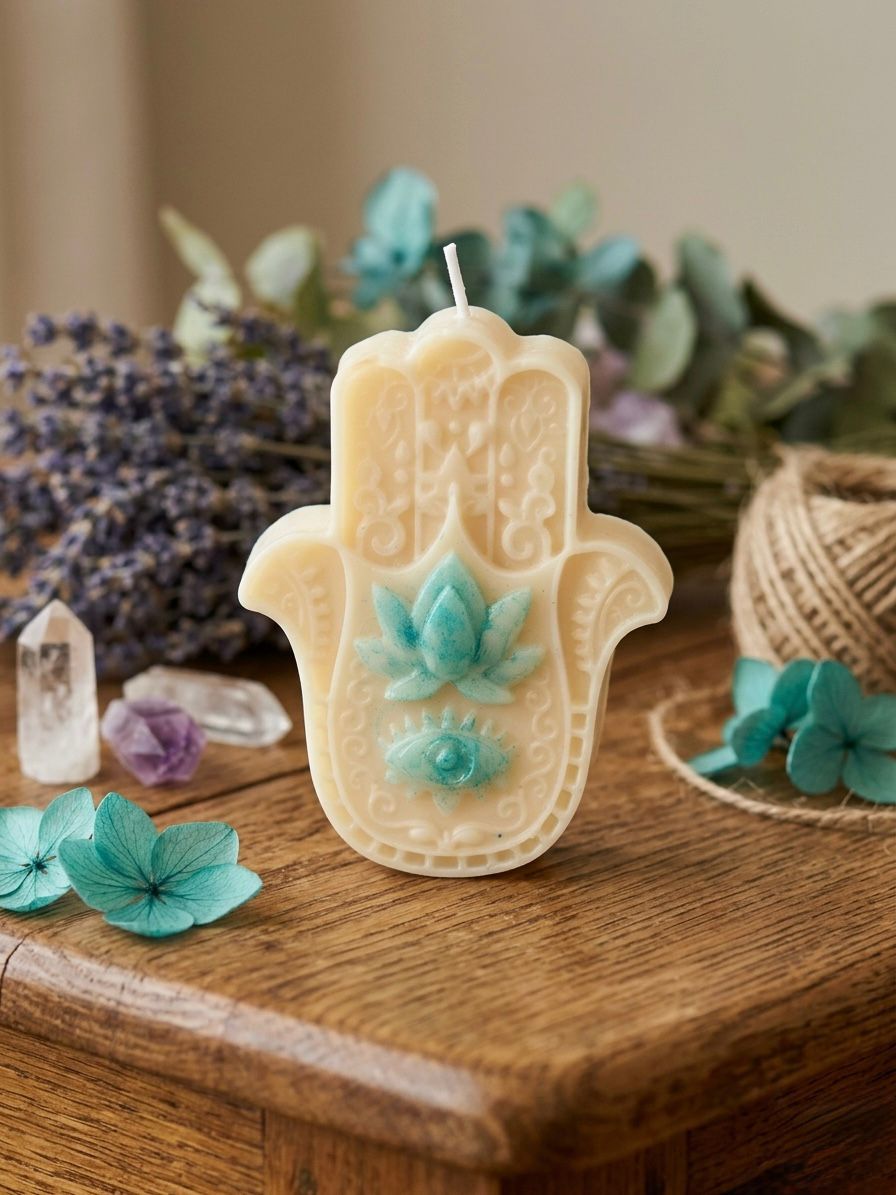Vela decorativa Mano de Fátima