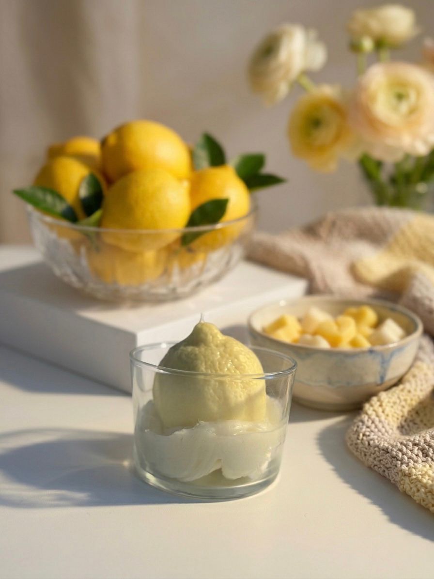 Vela de mousse de limón artesanal