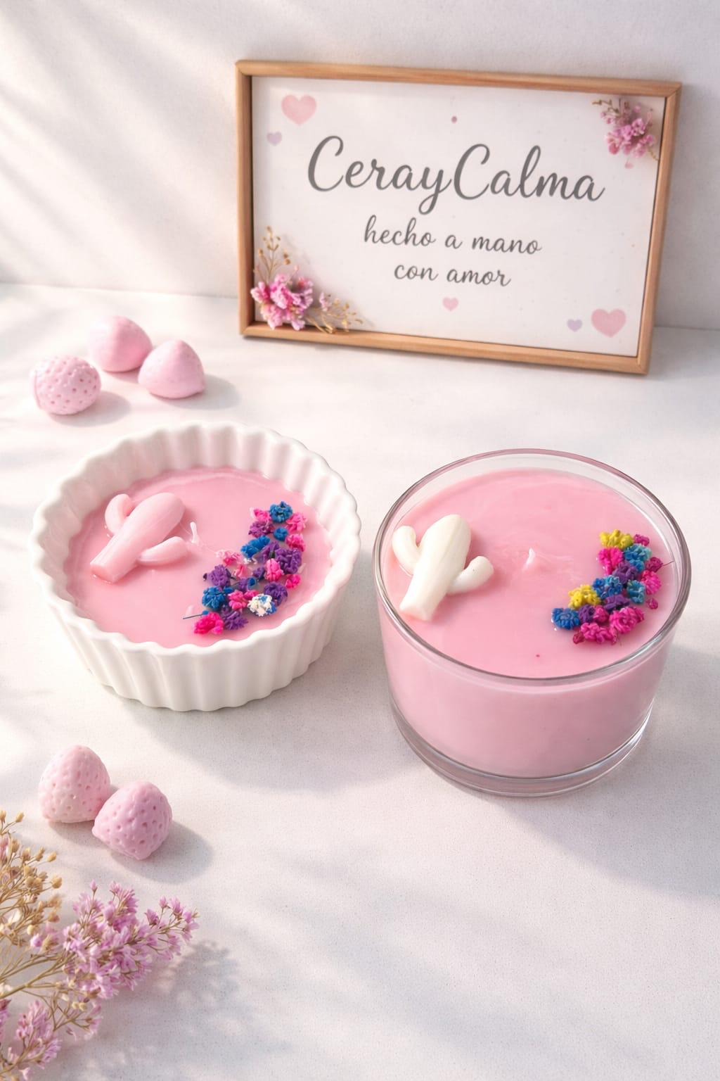 Vela aromática rosa