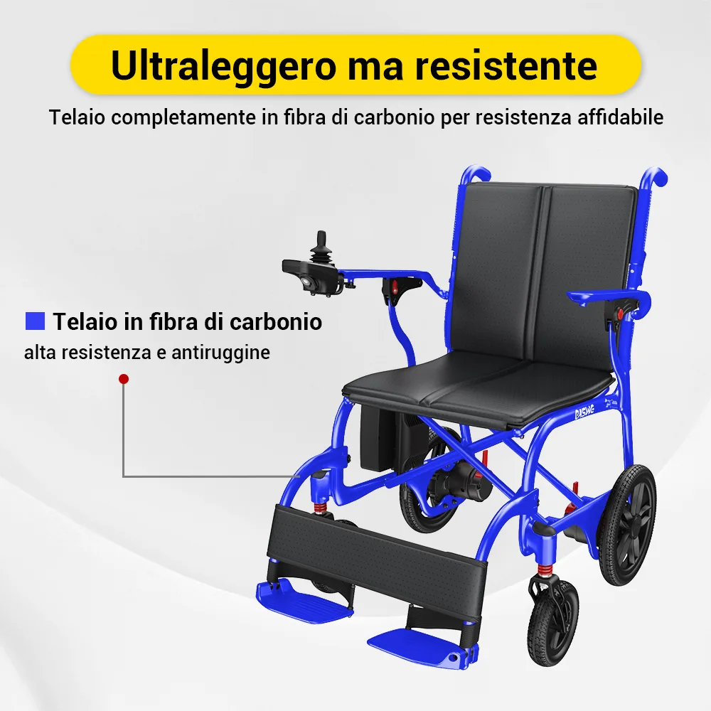 Sedia a Rotelle Elettrica EASWE® C30 in Fibra di Carbonio Ultraleggera