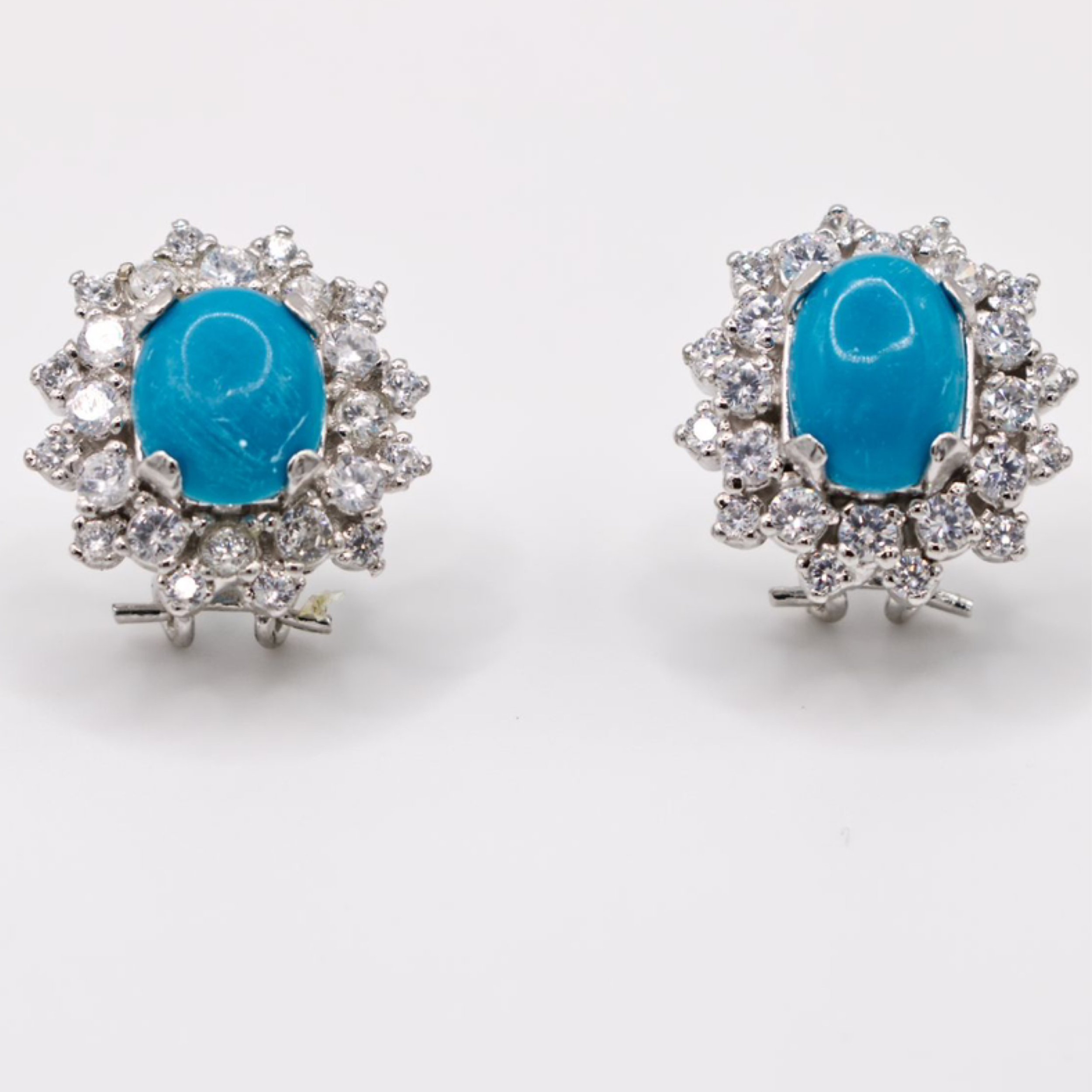 The Azure Turquoise Halo Studs