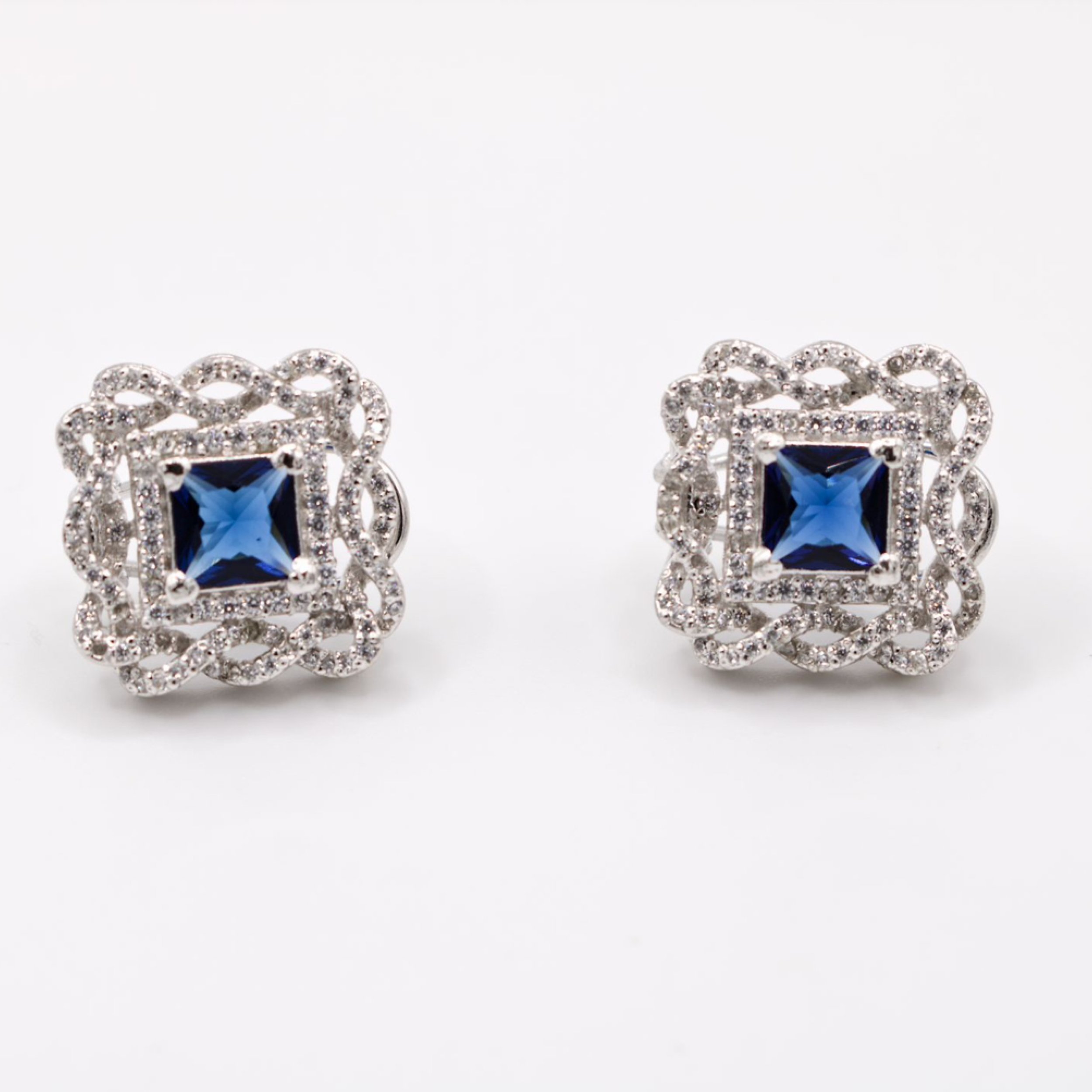 Azure Horizon Geometric Earrings