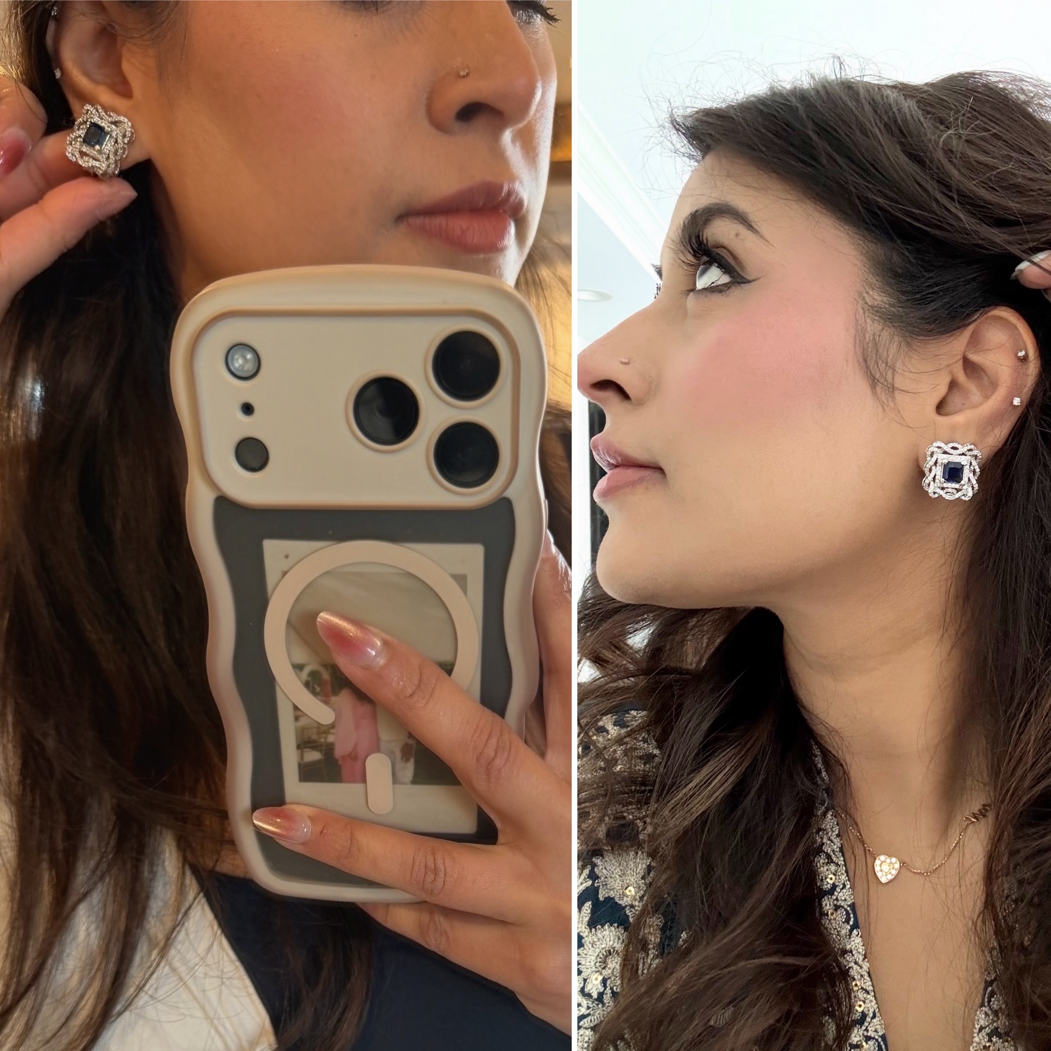 Azure Horizon Geometric Earrings