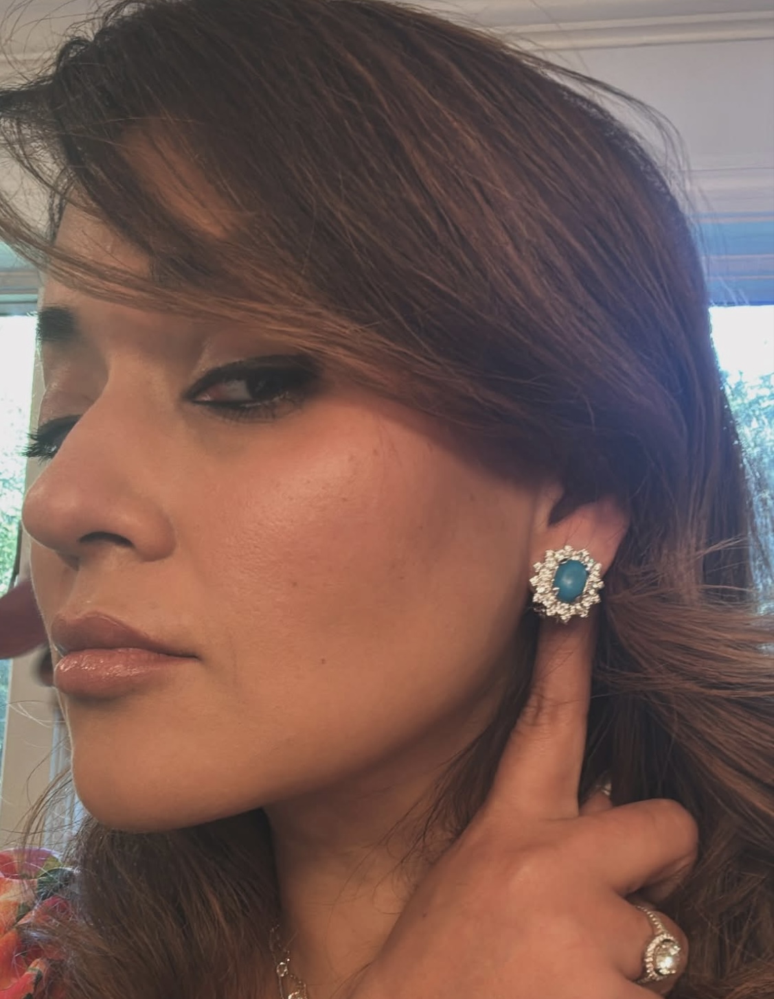The Azure Turquoise Halo Studs