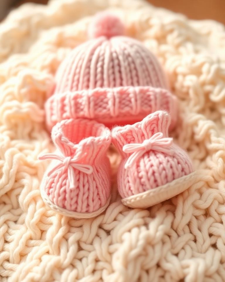 Baby Booties & Hat
