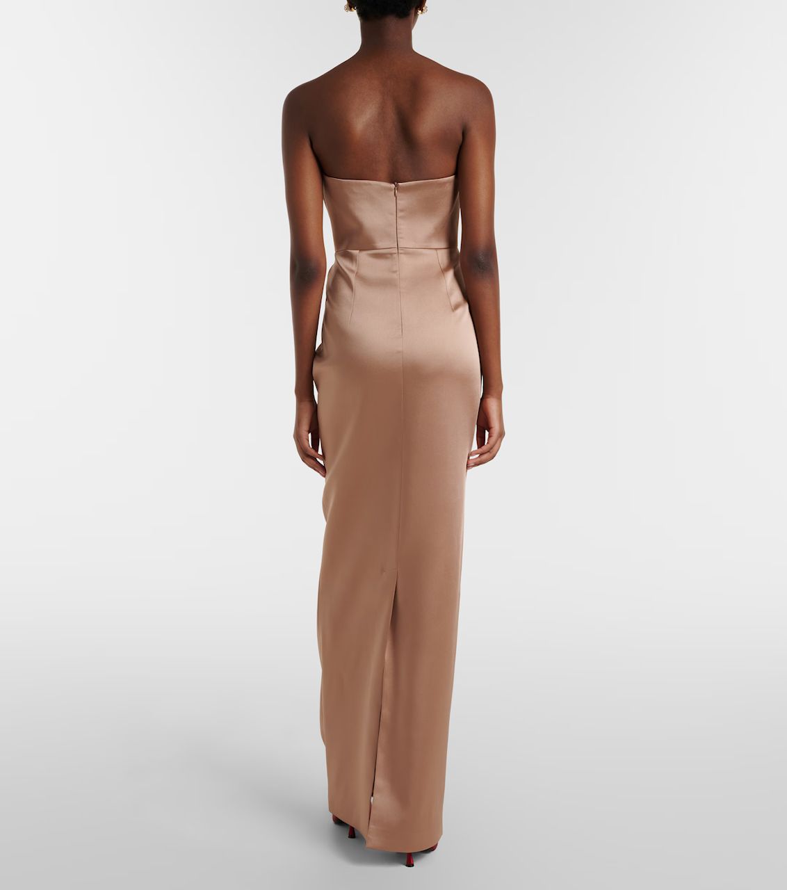 Satin Strapless Evening Gown