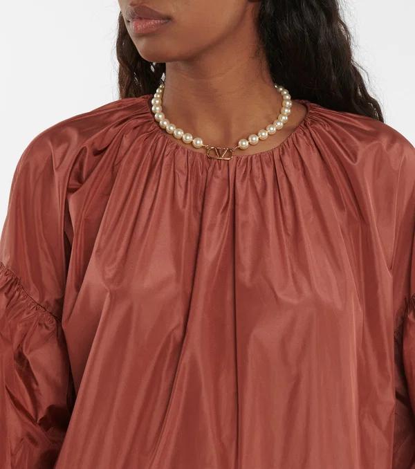 Bronze Pleated Midi Dress