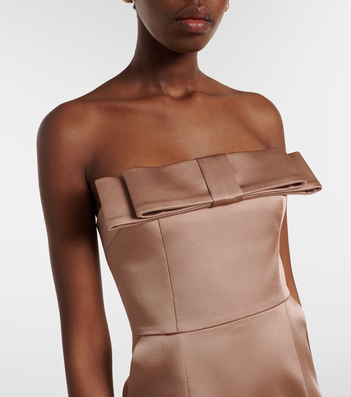 Satin Strapless Evening Gown