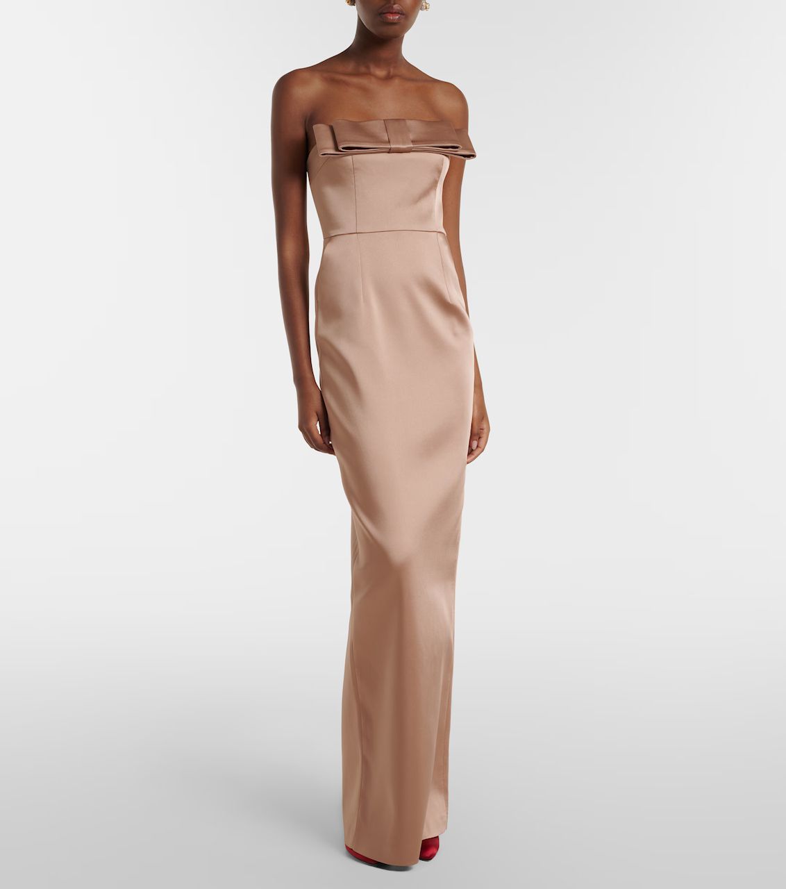 Satin Strapless Evening Gown