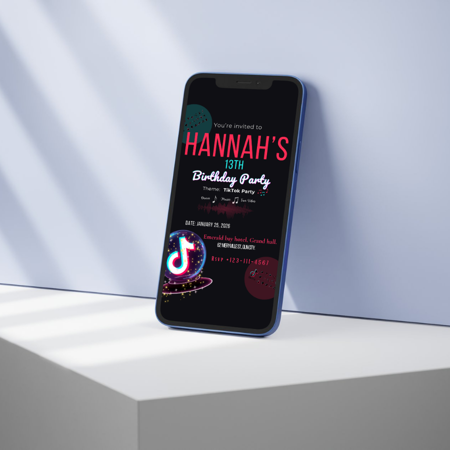 TikTok Birthday Party Digital Invitation