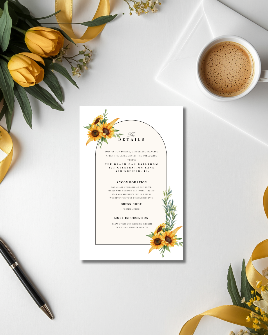 Spring Theme Wedding Invitation Suite 