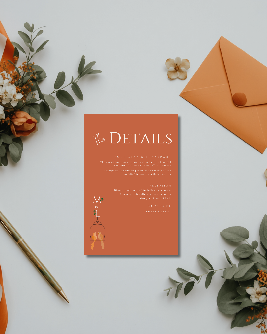 Terracotta Wedding Invitation Suite 