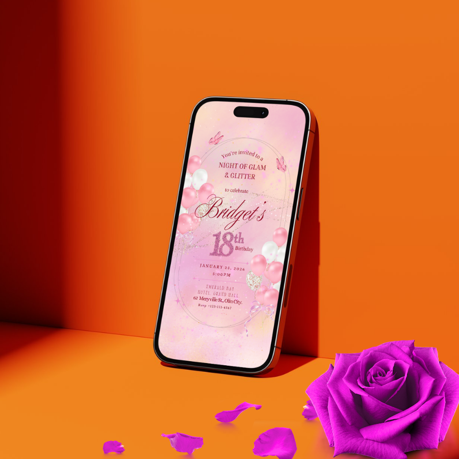 Pink Luxe 18th Birthday Invitation