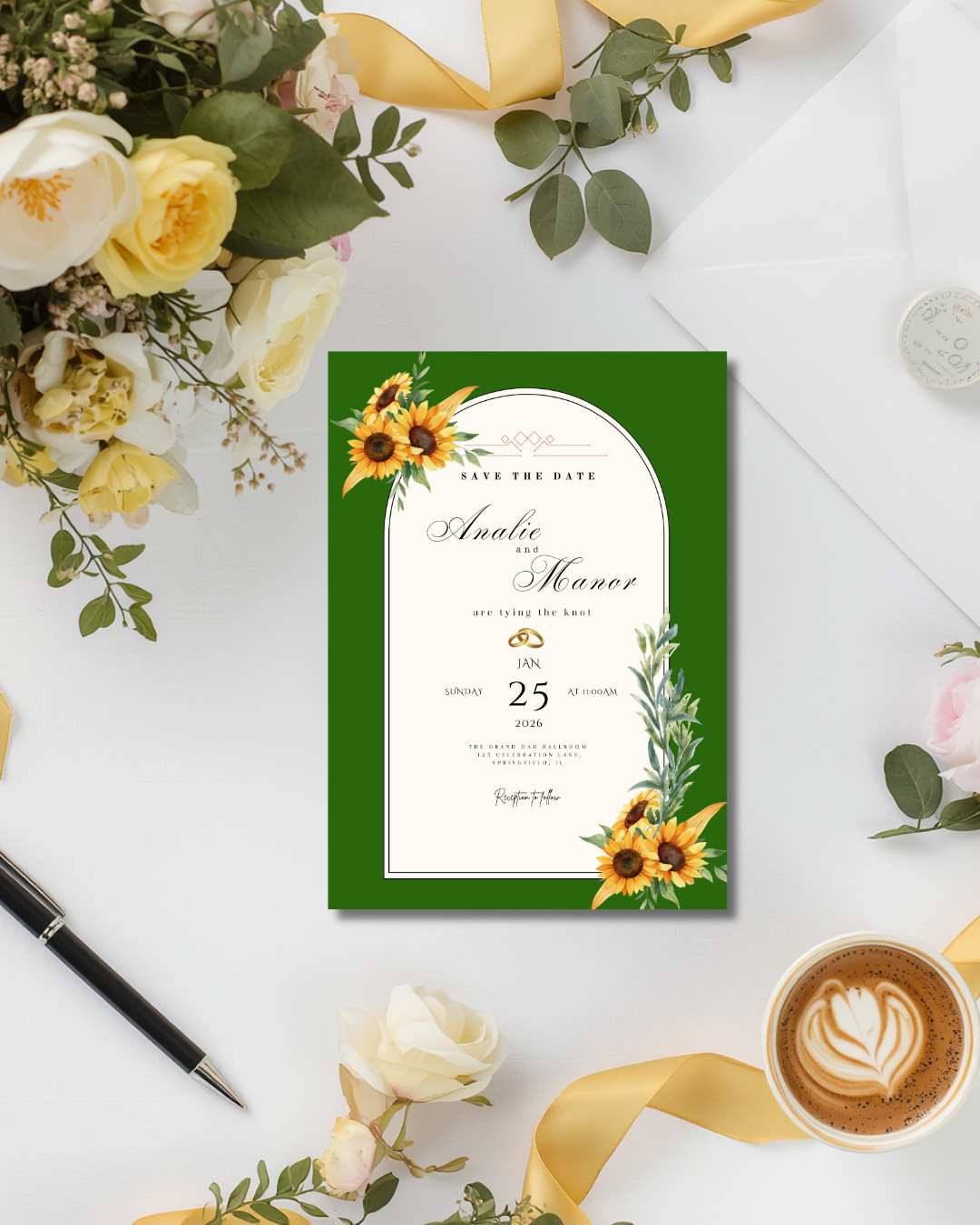 Spring Theme Wedding Invitation Suite 