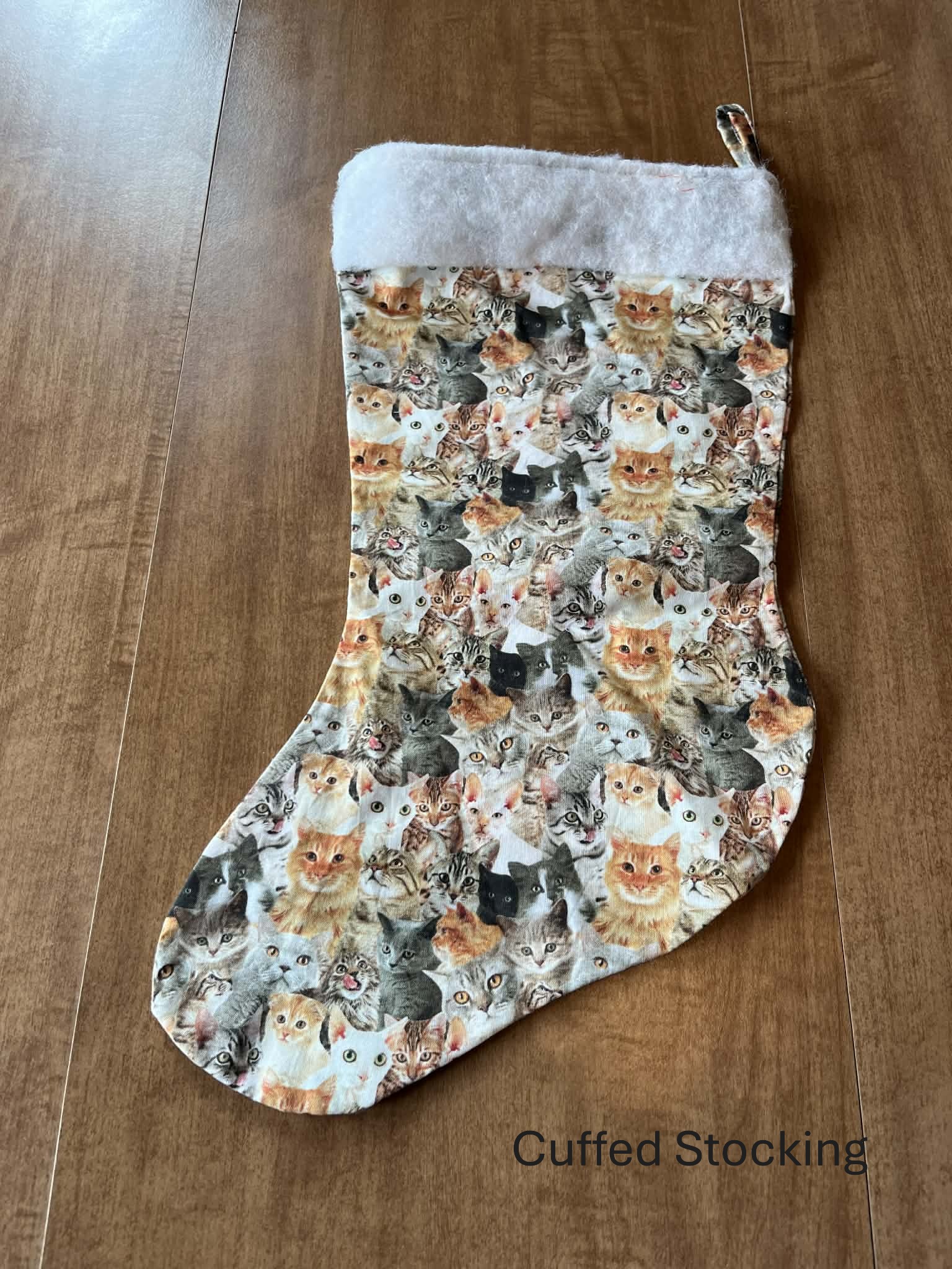 Cat Lover's Cuffed Christmas Stocking