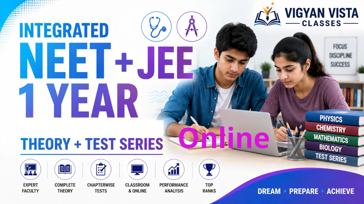 1 Year Integrated NEET+JEE, 11+12 combined admission- Online / Offline Classroom + Board Support Theory