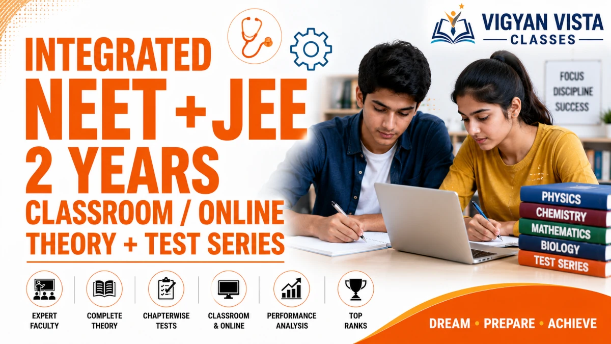 2 Year Integrated NEET+JEE, 11+12 combined admission- Online / Offline Classroom + Board Support Theory